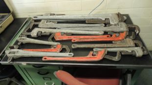 Ridgid Wrenches; Lot: (14) pipe wrenches from 24" to 48", HIT# 2226681. Loc: 1101-1. Asset located