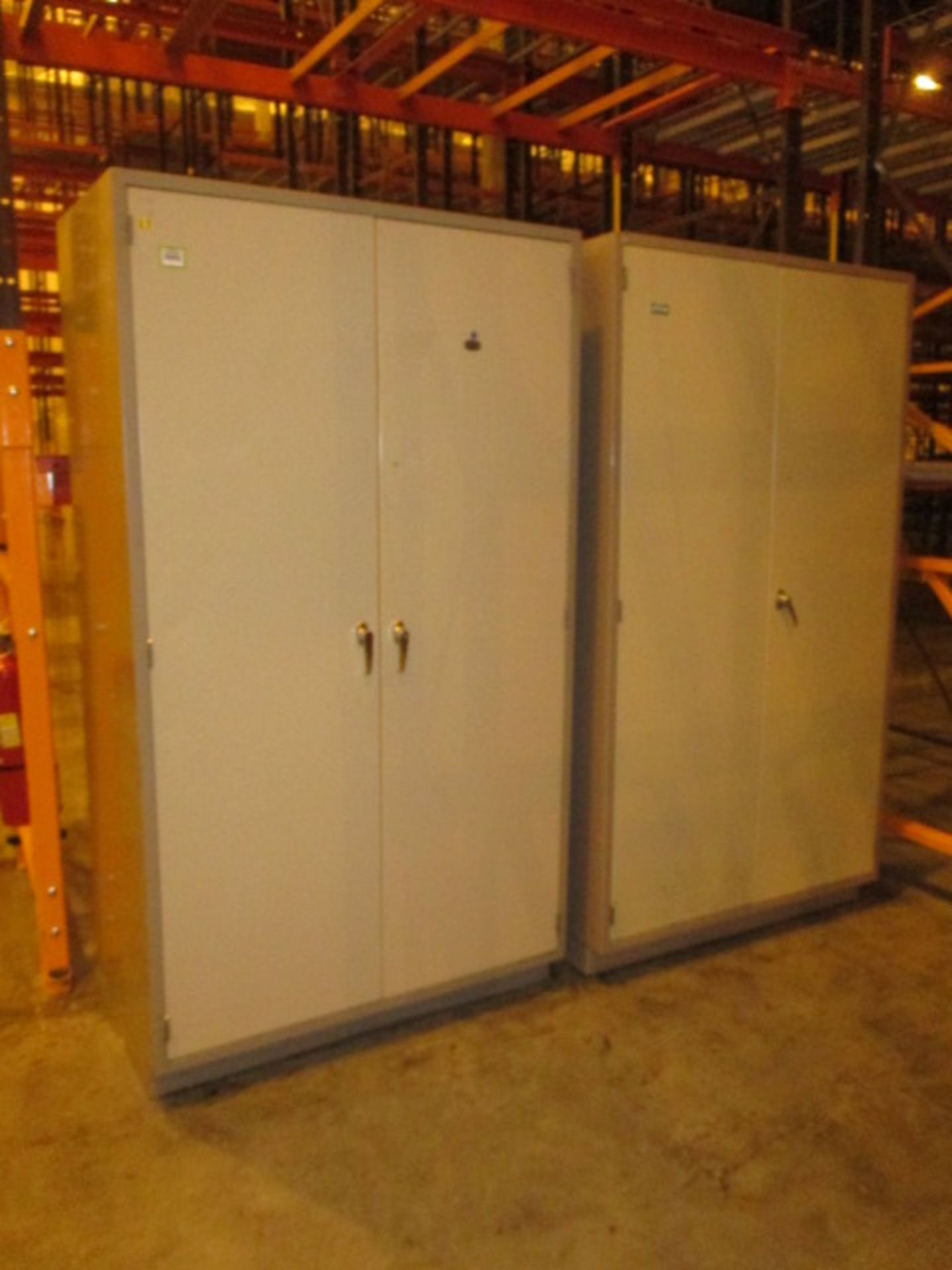 Storage Cabinets; Lot: (2) Storage Cabinets with Contents, 47x 24x 84 (in). HIT# 2222851. Loc: B25-