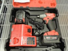 Milwaukee 2755B-20 Impact; cordless 18v 3/8" impact with charger and two lithium batteries. HIT#