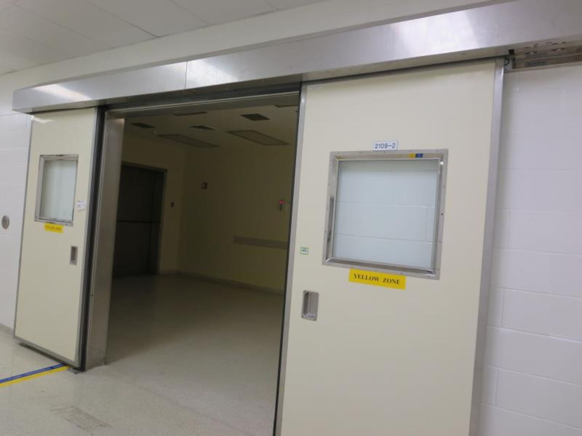 Cleanseal Automatic Double Sliding Door; 92"w x 99" h. Controlled Environment Doors. HIT# 2226007.