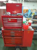 Tool Box & Contents; 10 Drawer top Box, 7 drawer Bottom box & 3 drawer side cabinet with contents.