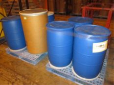 Plastic Drums; Lot: (6) 30-Gallon HDPE Open-Head Drums with (1) 35-Gallon Fiber Drum. HIT# 2223014.