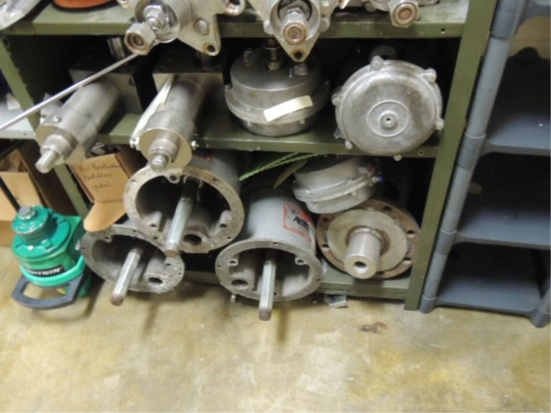 Powerflo Pumps/parts; Lot: 2 door storage cabinet and shelving contents included, rebuilt pumps - Image 4 of 29
