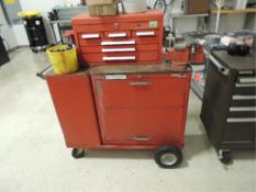 Kennedy Kits Tool box; 9 drawer w/ vise includes contents HIT# 2192543. Loc: 1919-1. Asset Located
