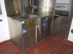 Sink & Shelf; Lot: (2 Stainless Steel Items) Consisting of: (1) Corner Sink 72"L x 30"W x 36"H with