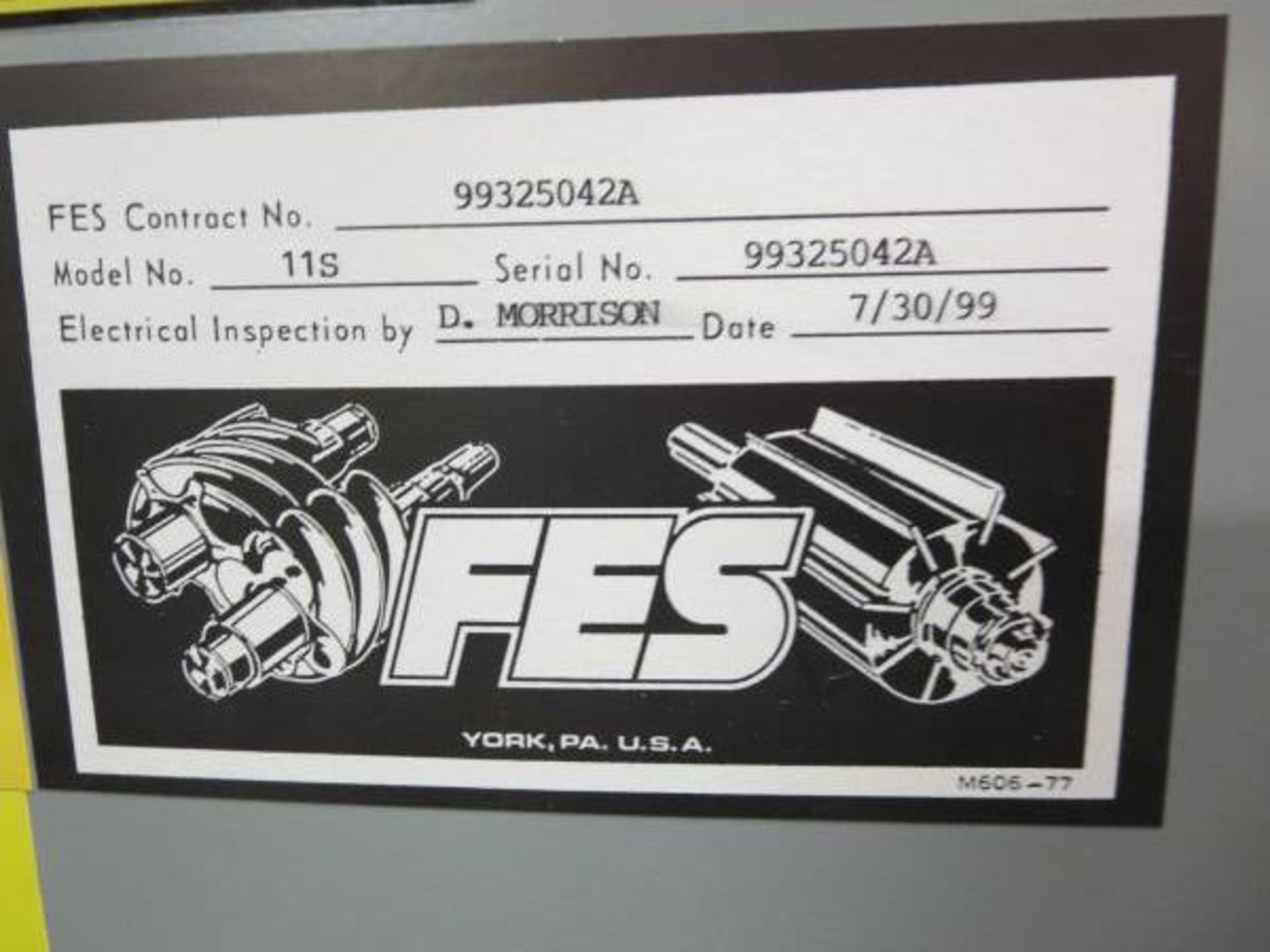 FES 11S Chillers; With 3 Tanks (1) Chiller with 60hp Motor & Compressor, (1) Chiller missing Motor & - Image 20 of 20