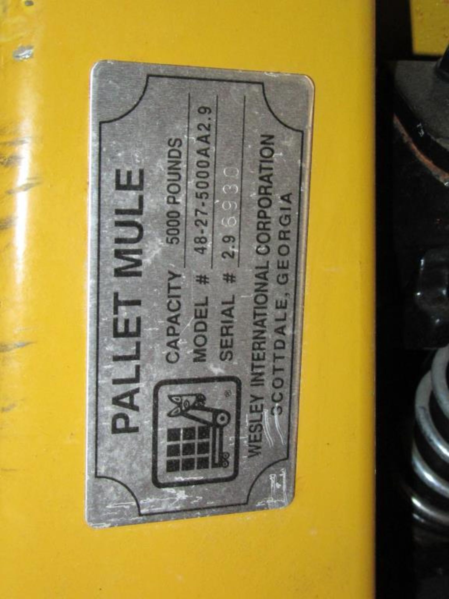 Pallet Mule Pallet Jack; 5,000 LB Capacity Hydraulic Pallet Jack with 48"L Forks. HIT# 2217591. Loc: - Image 2 of 2