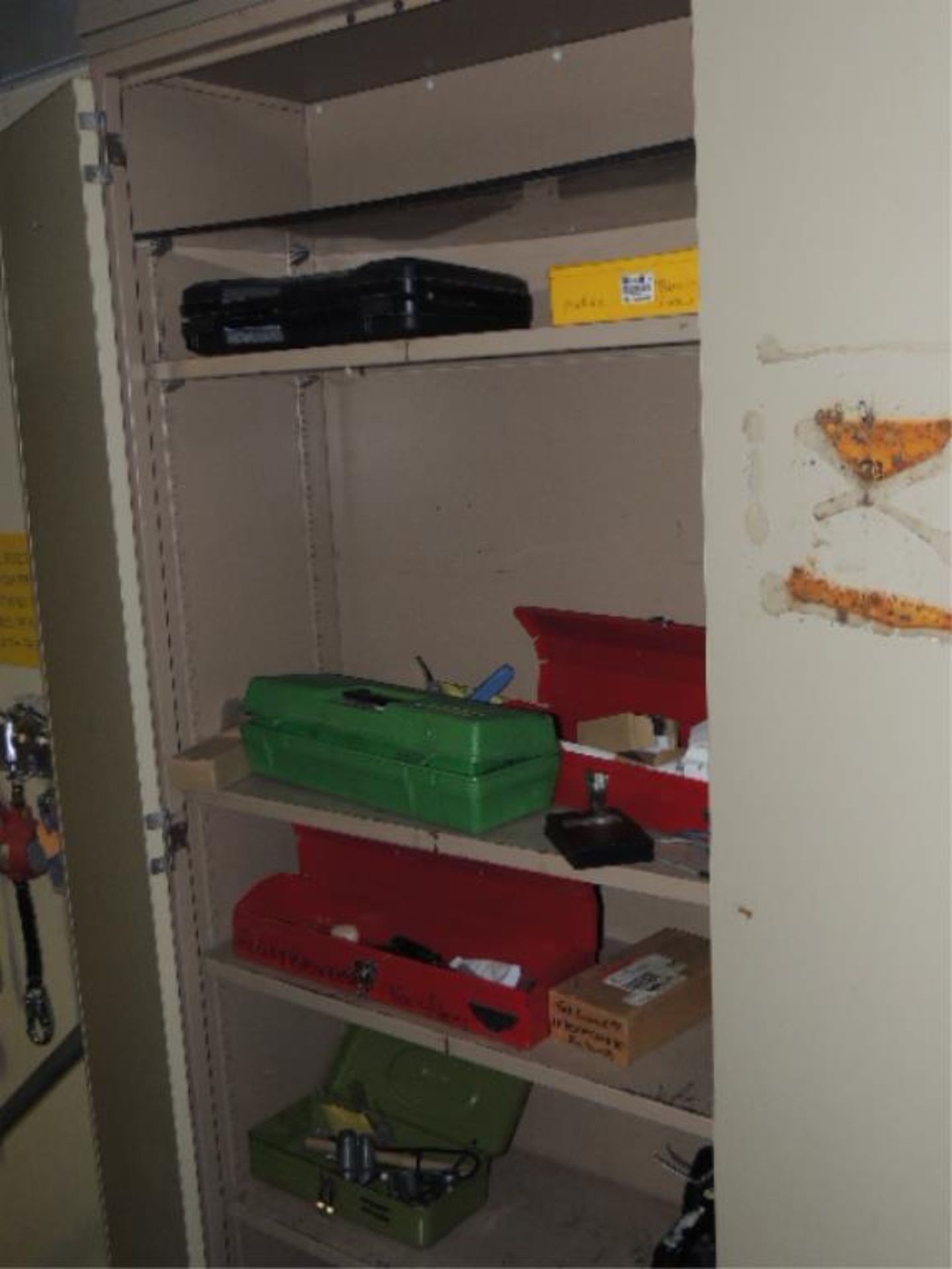 Storage cabinets; Lot: (7) two door storage cabinets, (2) shelving units and contents, Jensen - Image 4 of 29