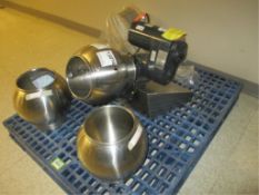 Coating Machine; Lot: (3) Conventional Stainless Steel Coating Pans with (1) Dayton 5HP Drive