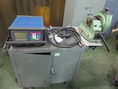 Swagelok M1110 Swagelok Welding System; with cabinet cart, Pipe cutter, & Parts in cabinet.