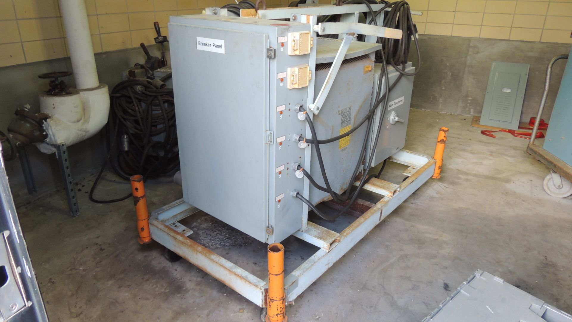 Fargo Load Center on casters w/ type 2 transformer 75kva, breaker panel, main disconnect and