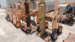 Cylinder Dollies. Lot: (11) Oxygen Acetylene dollies. HIT# 2230872. Support Facility Area Outside.