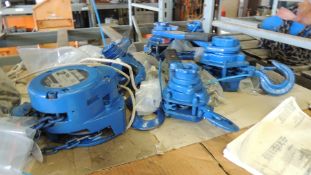 Harrington Jet Hoist. Lot: Harrington 2 ton chain hoist, Harrington and Jet 3/4 ton to 1 1/2 ton