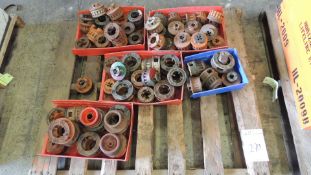 Ridgid Dies. Pallet and contents, pipe threading dies, various sizes. HIT# 2230963. Support Facility