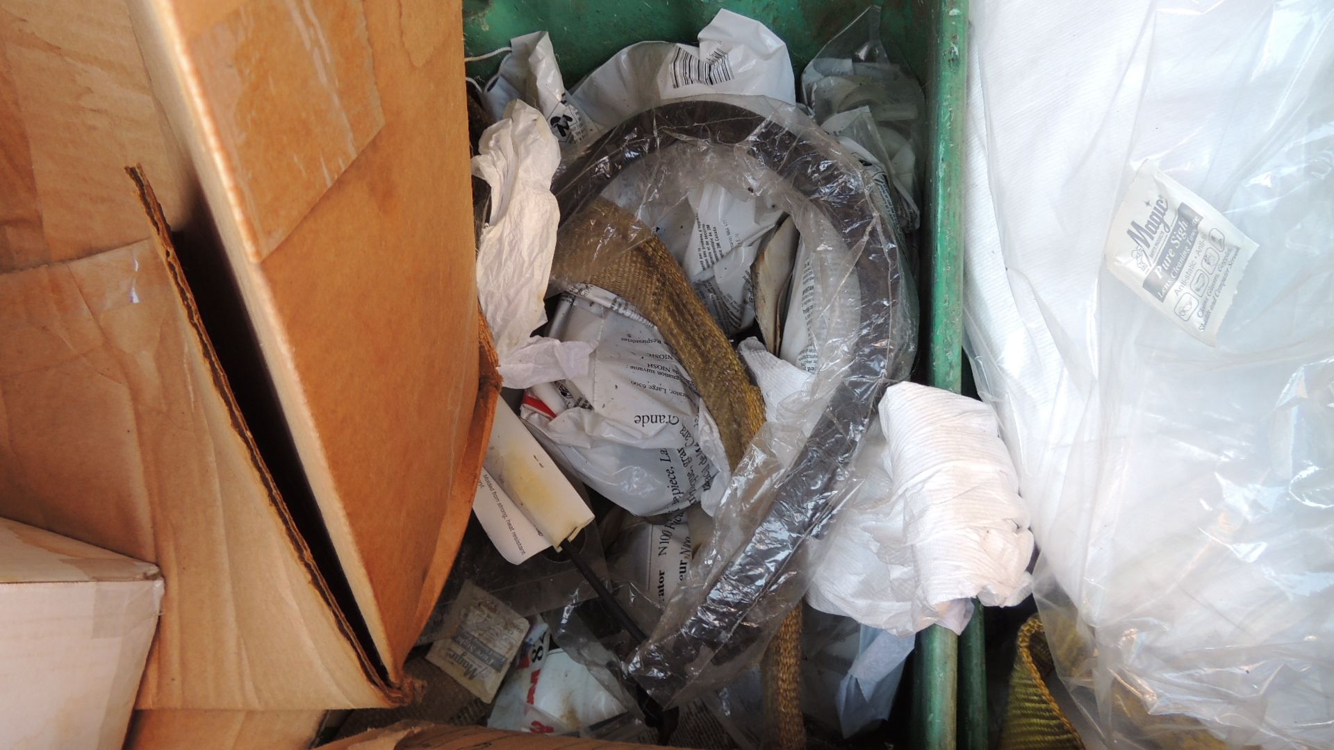 Job Box and contents, DuPont Tyvek coveralls, cleaners, ear plugs, dust masks, dual channel face - Image 8 of 12