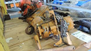 CM IR Hoist. Lot: (2) IR 1 ton chain hoist, (1) CM 1/2 ton hoist. HIT# 2230912. Support Facility