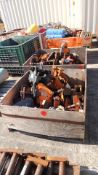 Lot: (4) total crates and contents. Consisting of (3) wood, 44"x42"x21", (1) metal container, 48"