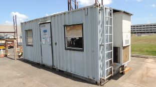 Container / Office. Conex 20' container and contents, side door two windows, A/C, desk,