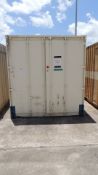 Container / Office. Conex 20' container and contents, side door A/C desk, refrigerator, benches,