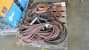 Hoses. Lot: pallet and contents, torch hoses, circuit testers, air hose. HIT# 2230902. Support