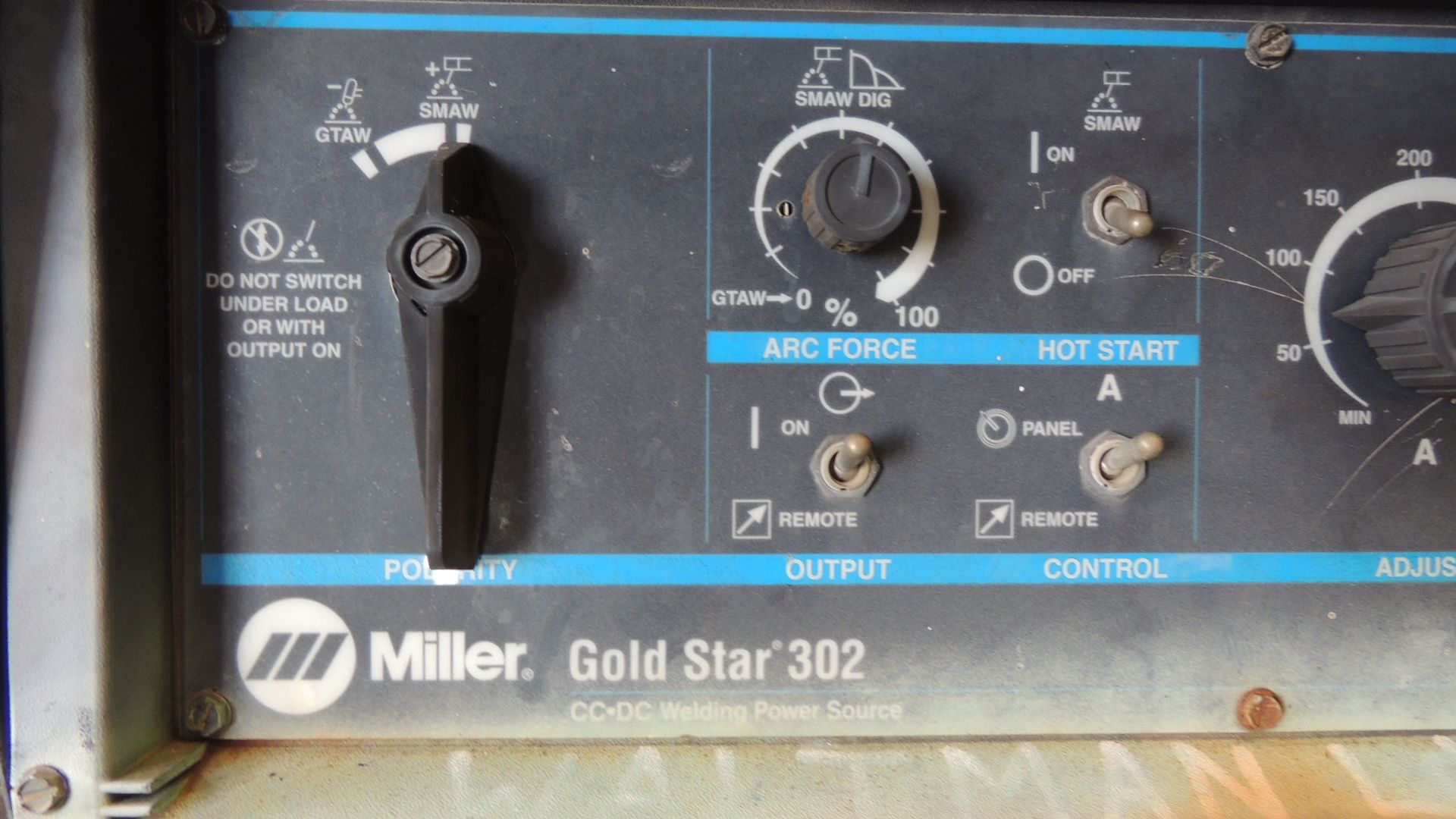 Welder. Miller Gold Star 302 CC.DC welding power source, on casters, volts and amps digital readout, - Image 3 of 4