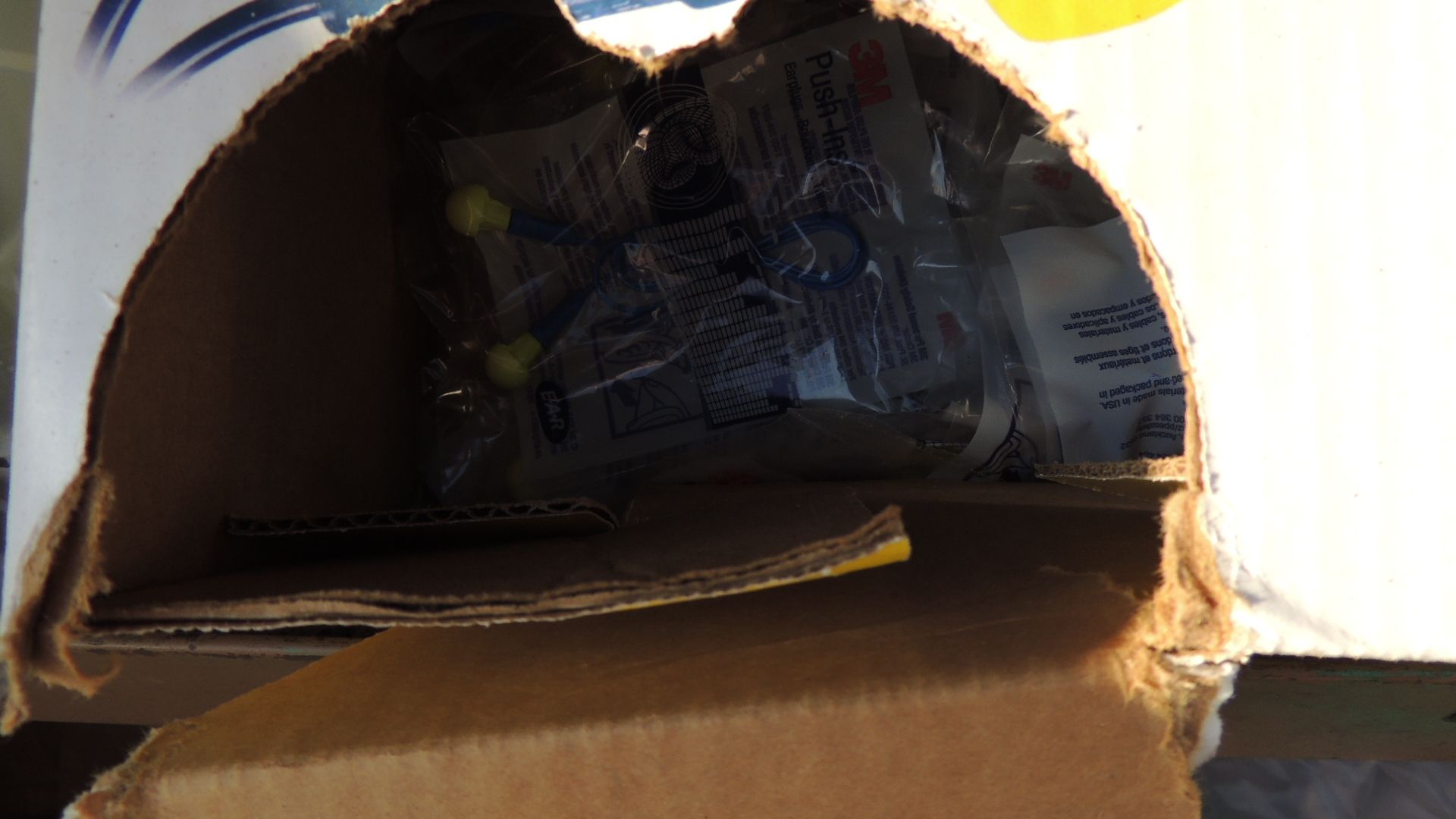 Job Box and contents, DuPont Tyvek coveralls, cleaners, ear plugs, dust masks, dual channel face - Image 6 of 12