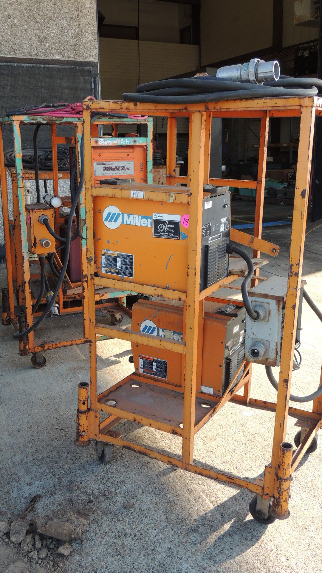 Welders. Miller Lot: (3) total, welding four pack carts, (1) Two Miller welders stock # 903474, (