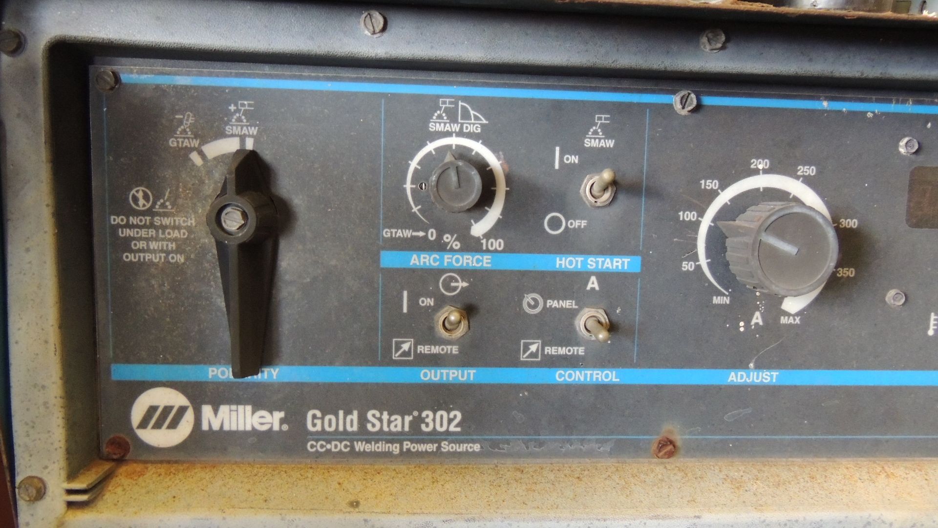 Welder. Miller Gold Star 302 CC.DC welding power source, on casters, volts and amps digital readout, - Image 4 of 5