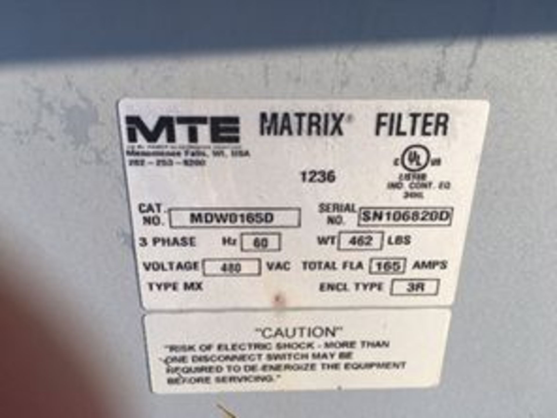 MTE Harmonic Filters. Lot: Qty (4) Harmonic Filters. EOG Stock #900004. Asset Located in Stanley, ND - Image 2 of 3
