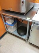 Stainless Steel Prep Table, 30" X 36", W/ Back Splash. HIT# 2234855. Loc: Kitchen Asset Located at