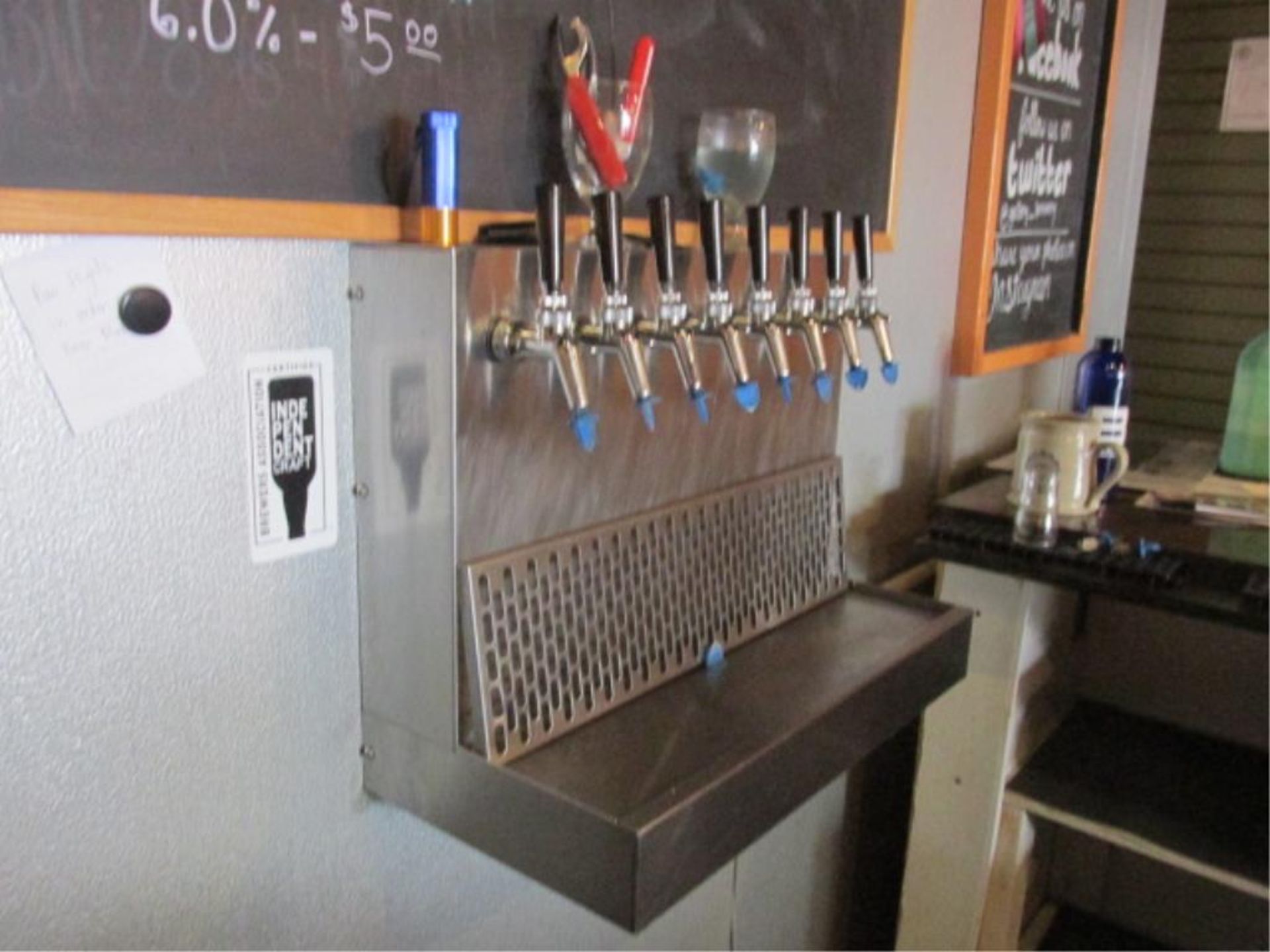 8-Faucet Beer Jockey Box. HIT# 2234841. Loc: Behind Bar. Asset Located at 143 Kent Street,
