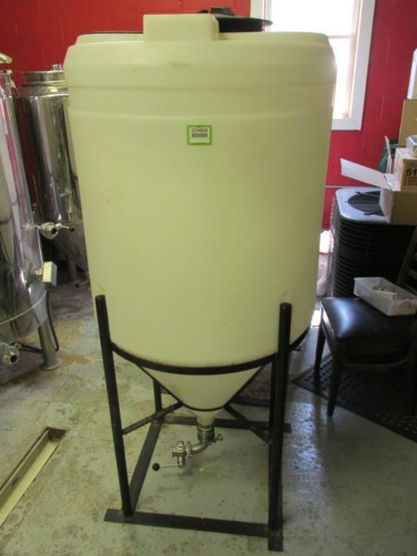 Poly Tank, 3BBL Fermenter Tank, 90 Gal. HIT# 2234828. Loc: Brewery Prep Room. Asset Located at 143