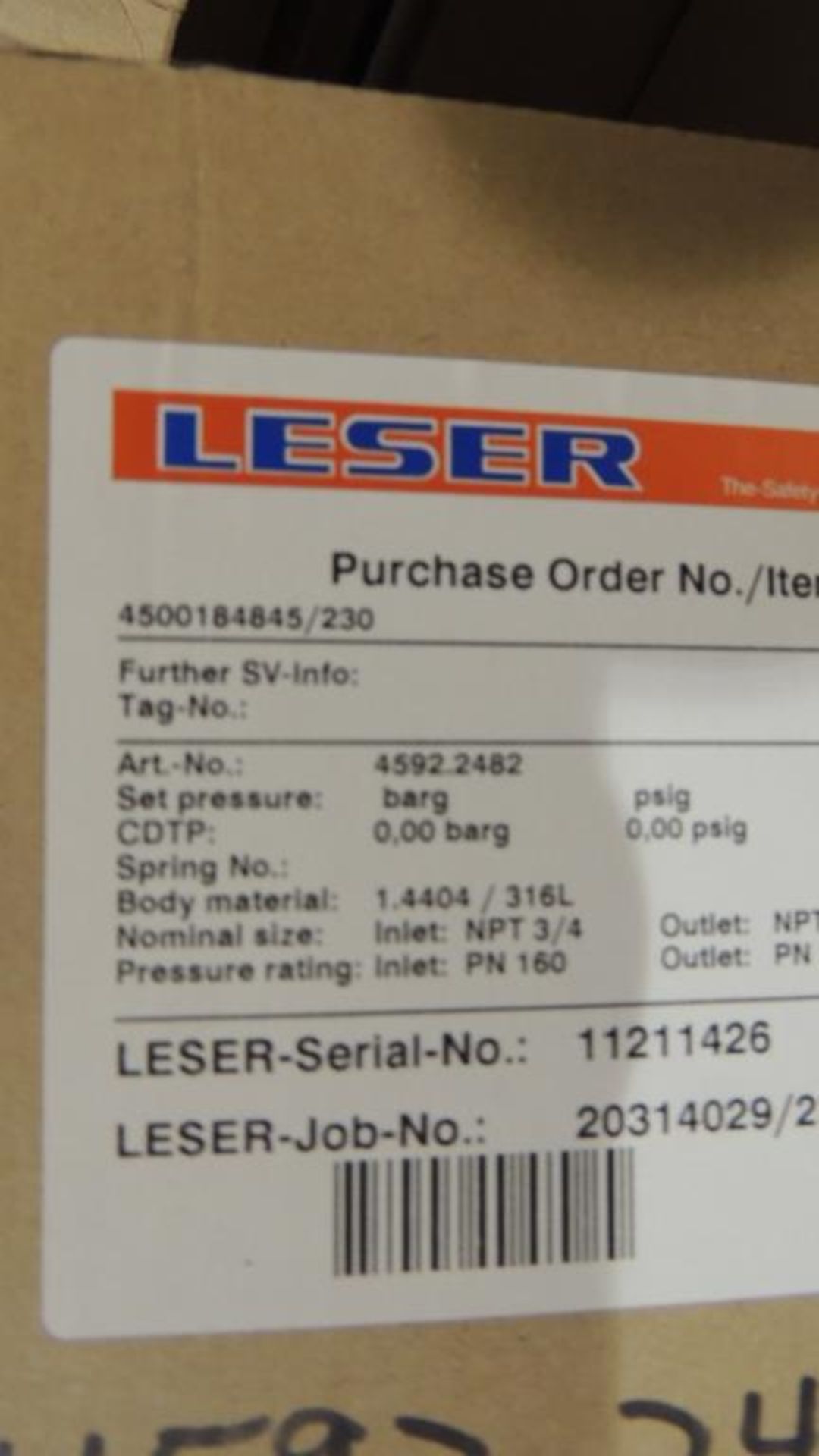 Large Quantity of Leser Relief and Safety Valves, plus Spare Parts Kits - Image 230 of 374