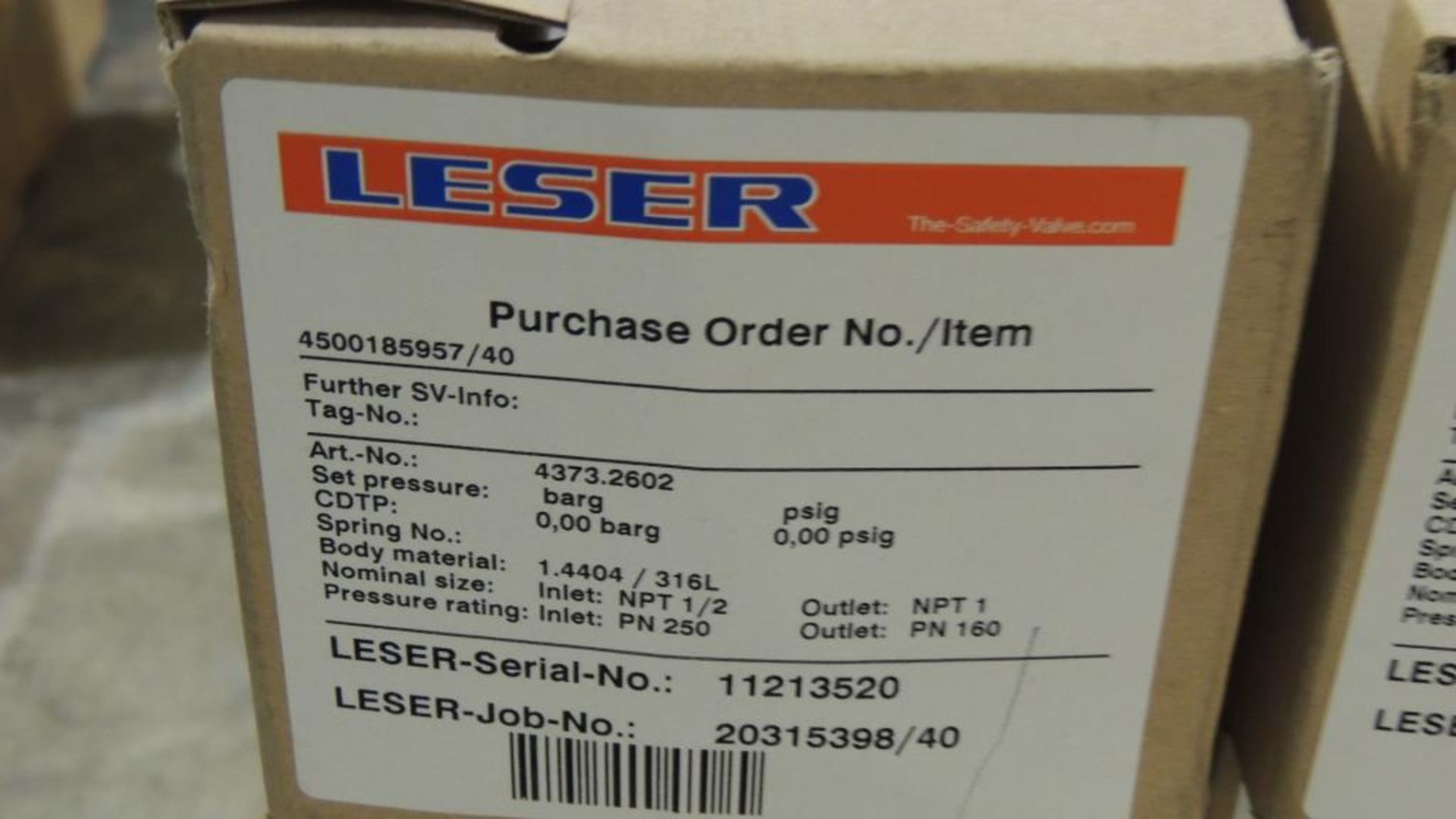 Large Quantity of Leser Relief and Safety Valves, plus Spare Parts Kits - Image 171 of 374
