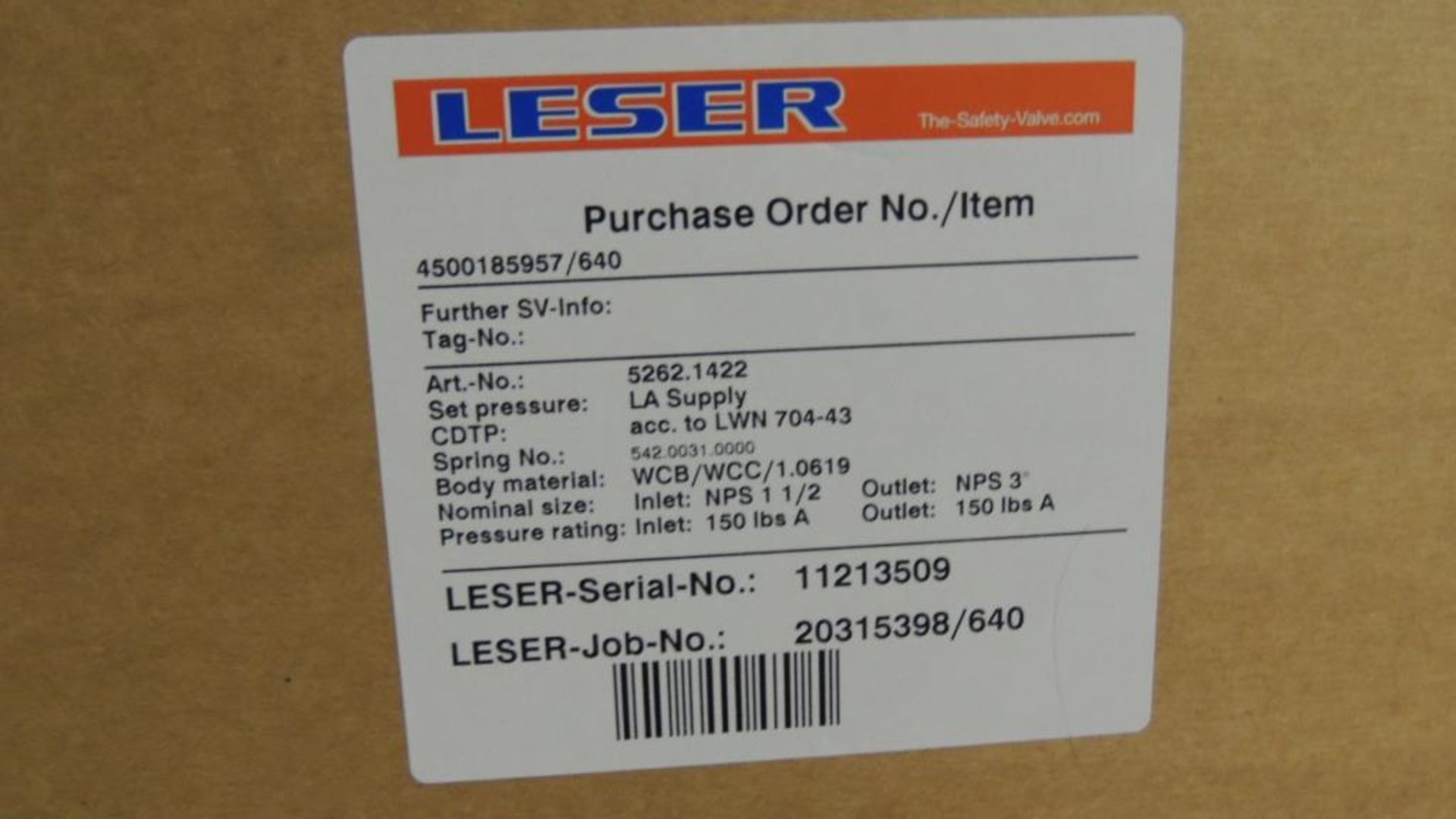 Large Quantity of Leser Relief and Safety Valves, plus Spare Parts Kits - Image 95 of 374