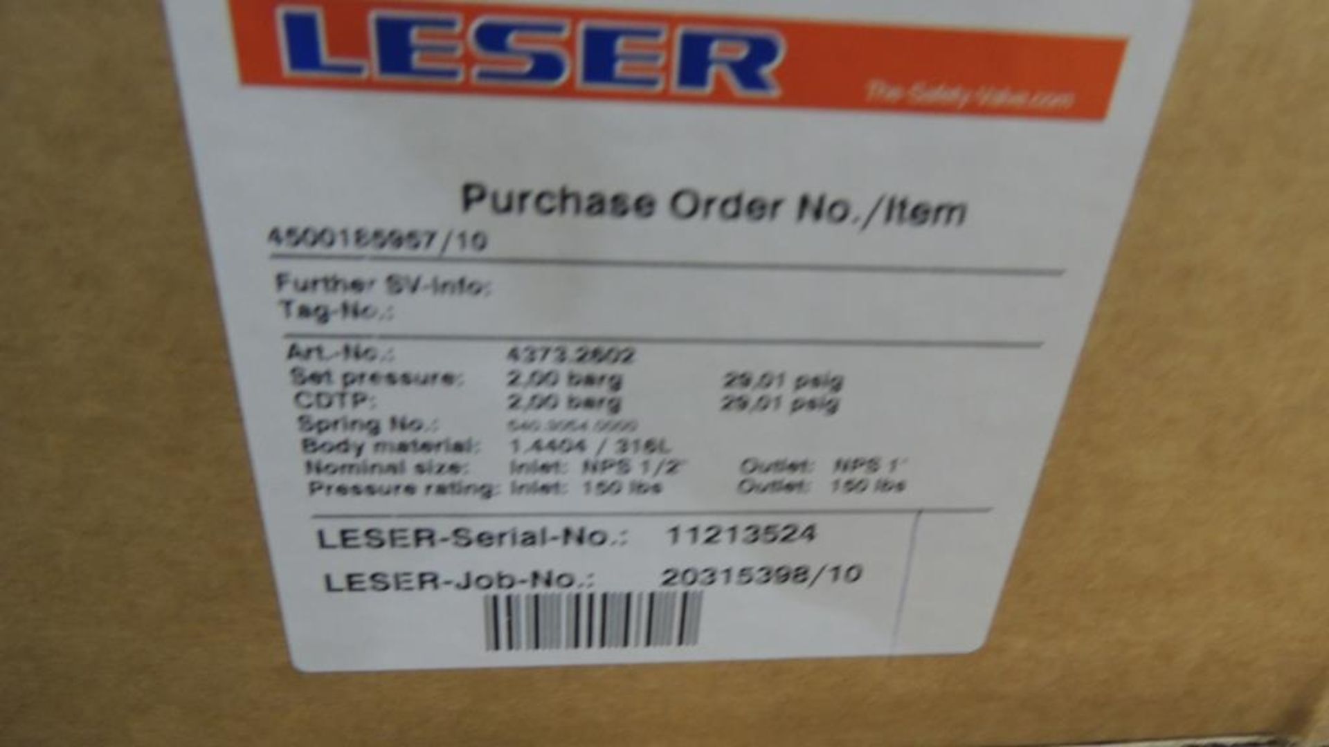 Large Quantity of Leser Relief and Safety Valves, plus Spare Parts Kits - Image 340 of 374