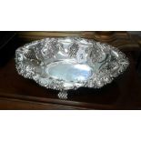 EDWARD VII ENGLISH SILVER OVAL BREAD BASKET