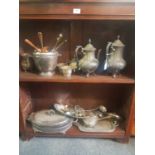 LARGE COLLECTION OF SILVER PLATED AND PEWTER WARES