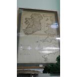 LARGE COLOUR MAP ON PARCHMENT AFTER SIR WILLIAM Peachry