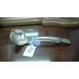 GEORGE III ENGLISH SILVER BRIGHT CUT TAPER HANDLE SIFTER SPOON