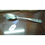 GEORGE III IRISH SILVER BRIGHT CUT TAPER HANDLE SERVING SPOON