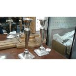 PAIR OF ENGLISH SILVER PLAIN CANDLESTICKS