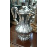 WILLLIAM IV IRISH SILVER BALUSTER SHAPE CHASED SILVER COFFEE POT