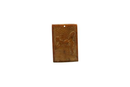 CHINESE POST-REPUBLIC PERIOD SOAP STONE TABLET PENDANT