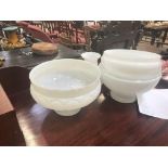 COLLECTION OF MILK GLASS SHADES
