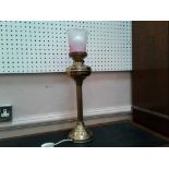 EDWARDIAN BRASS COLUMN LAMP