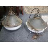 PAIR OF INDUSTRIAL STYLE CEILING LIGHTS