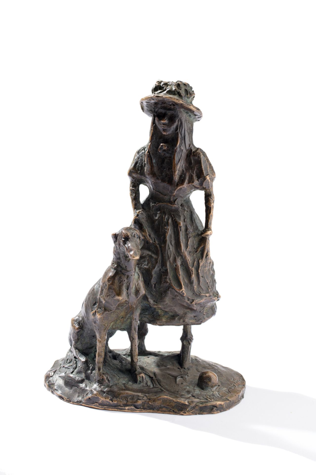 PAVEL PETROVICH TROUBETSKOY (1866 – 1938) - ‘Young Girl With Dog’, a bronze [...] - Bild 6 aus 12