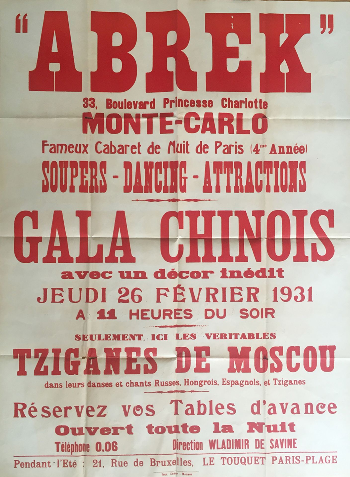 Archives of Savin, V.V. - the owner of Cabaret Abrek in Monte Carlo. - Six posters of [...] - Bild 15 aus 18