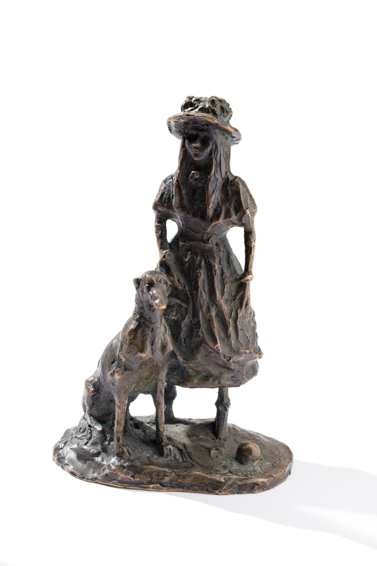 PAVEL PETROVICH TROUBETSKOY (1866 – 1938) - ‘Young Girl With Dog’, a bronze [...] - Bild 3 aus 12